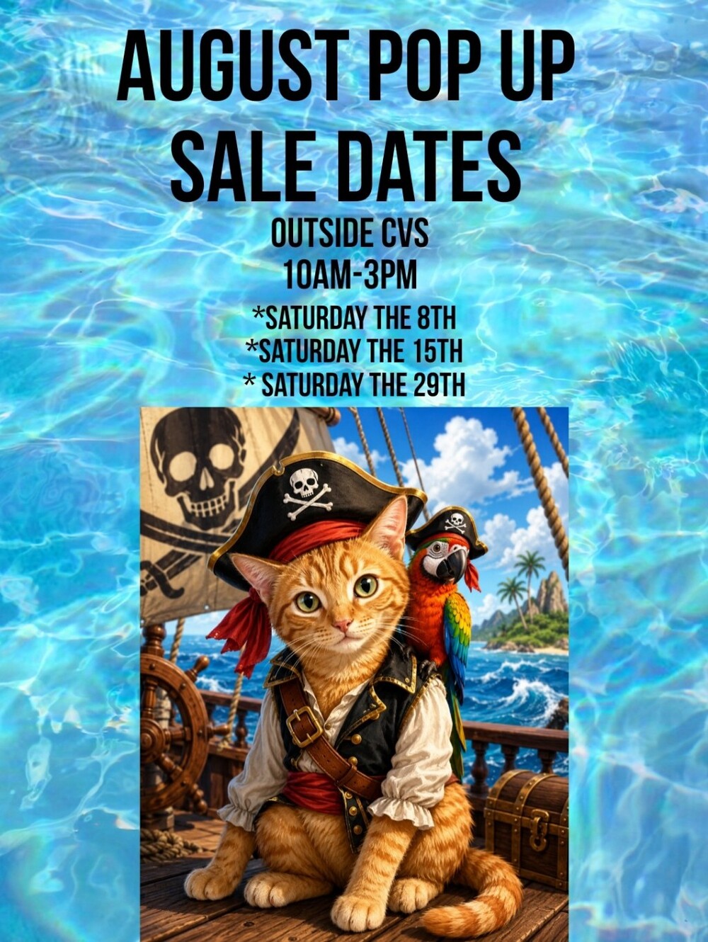 August pop-up Sale Dates